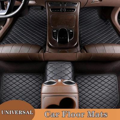 5Pcs Universal Car Floor Mats Quality PU Leather Wear-resistant Car Foot Pad Protector Automobile Floor Car Interior Accessories