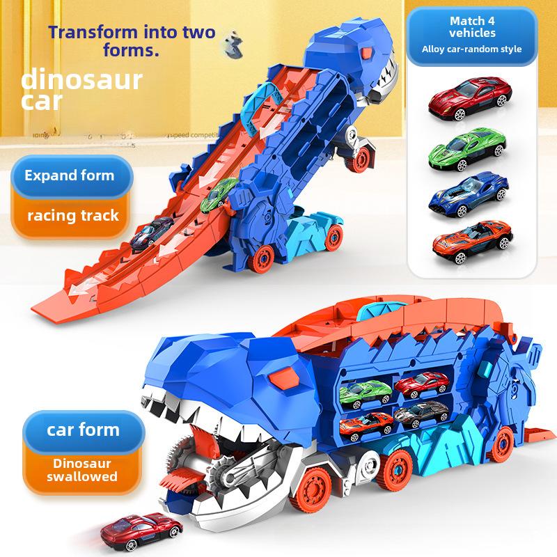 Hrací sada s dinosauří dráhou a úložným prostorem, posuvná auta pro děti ve věku 4-6 let