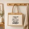 Sac Cabas Jute avec Poche J’peux pas je suis Infirmière J'peux pas minimaliste | Toile de Jute et Coton 21 L Fond Plat Anses 65 cm