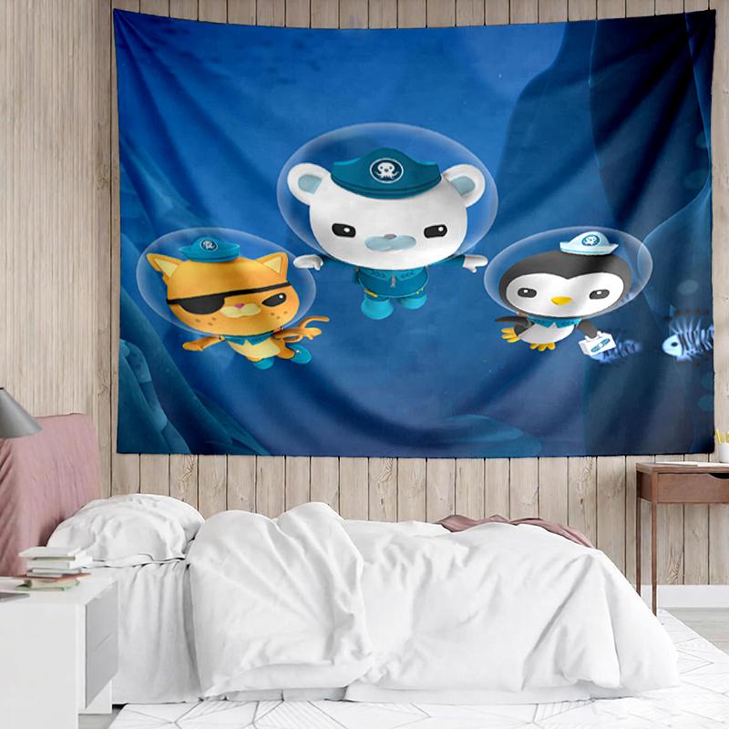 Octonauts Print Tapestry, Backdrop, Easy Setup, Ideal for Bedroom, Office & Living Room, with Aesthetic Wall Hanging Decor.