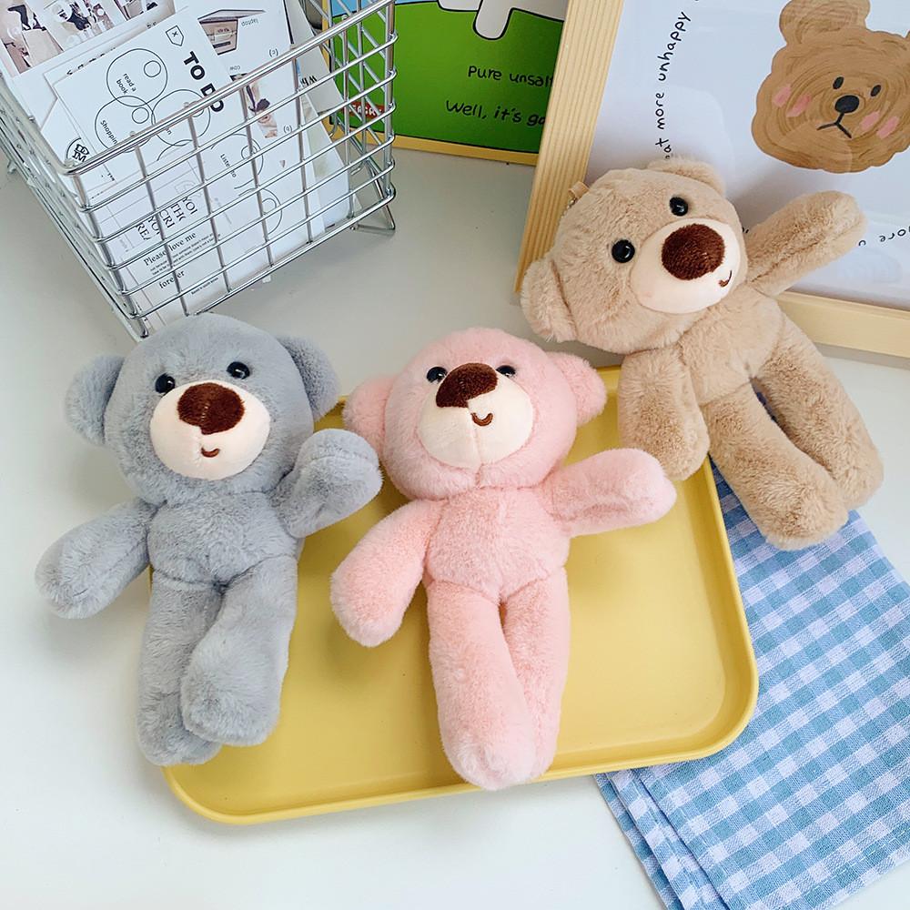 Adorable Plush Bear Keychain Soft Stuffed Animal Backpack Charm Toy For Kids And Adults