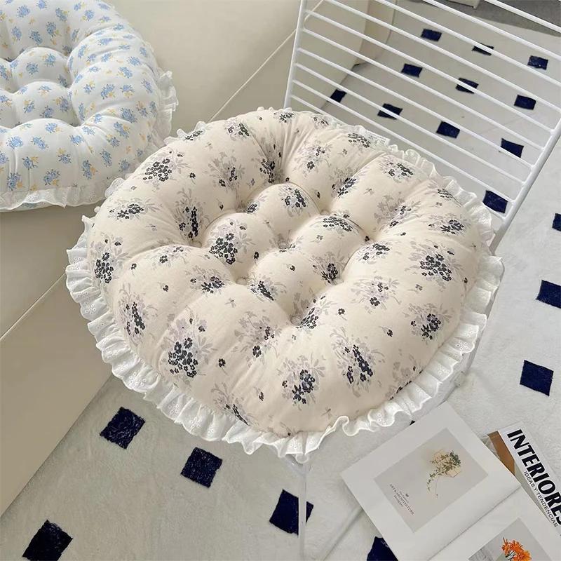 

Chair Cushion Soft Polyester Plaid Sitting Cushion Pad Relieve Fatigue Thickened Bright Color Chair Pad Home Textile Cushion