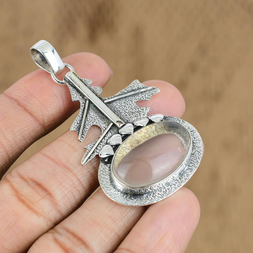 Gift For Women Pendant 925 Sterling Silver Natural Smokey Quartz Gemstone