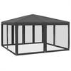 Vidaxl Party Tent With 8 Mesh Walls, Anthracite, 4X4 M, Hdpe