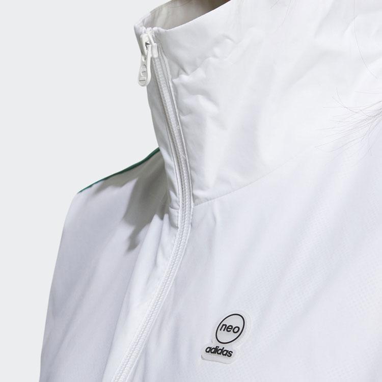 Adidas Neo Striped Color Block Zip Retro Sports Stand Collar Jacket Women Jacket White Pink HY2679