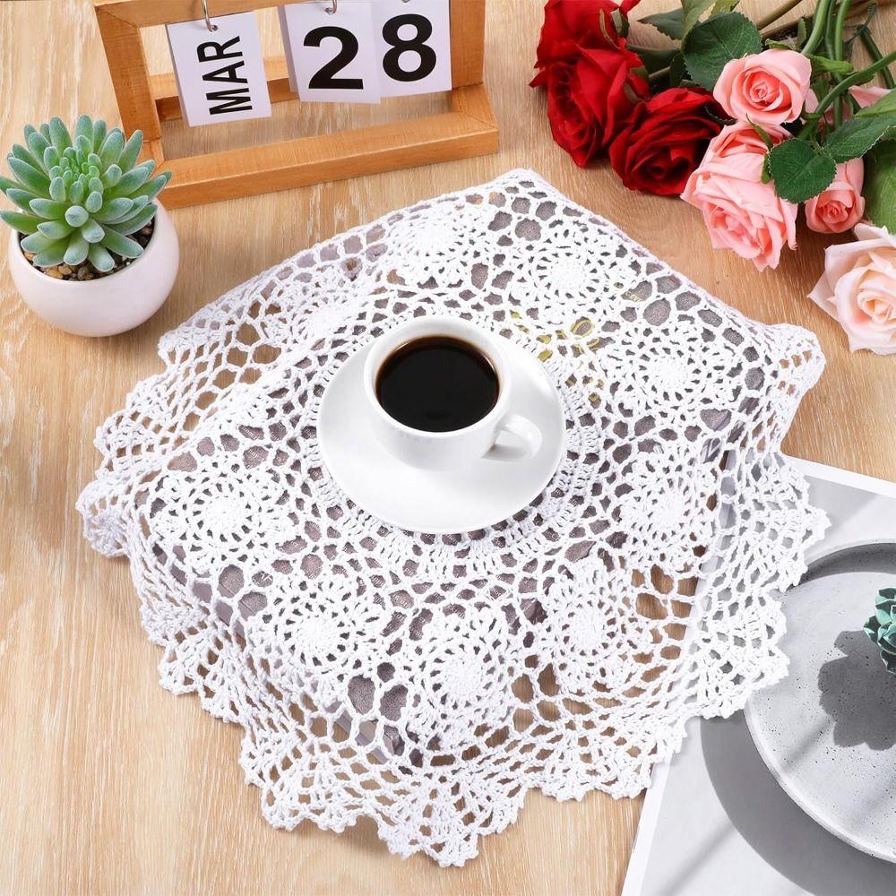 Round Crochet Doilies 40CM Cotton Doilies New Table Mats