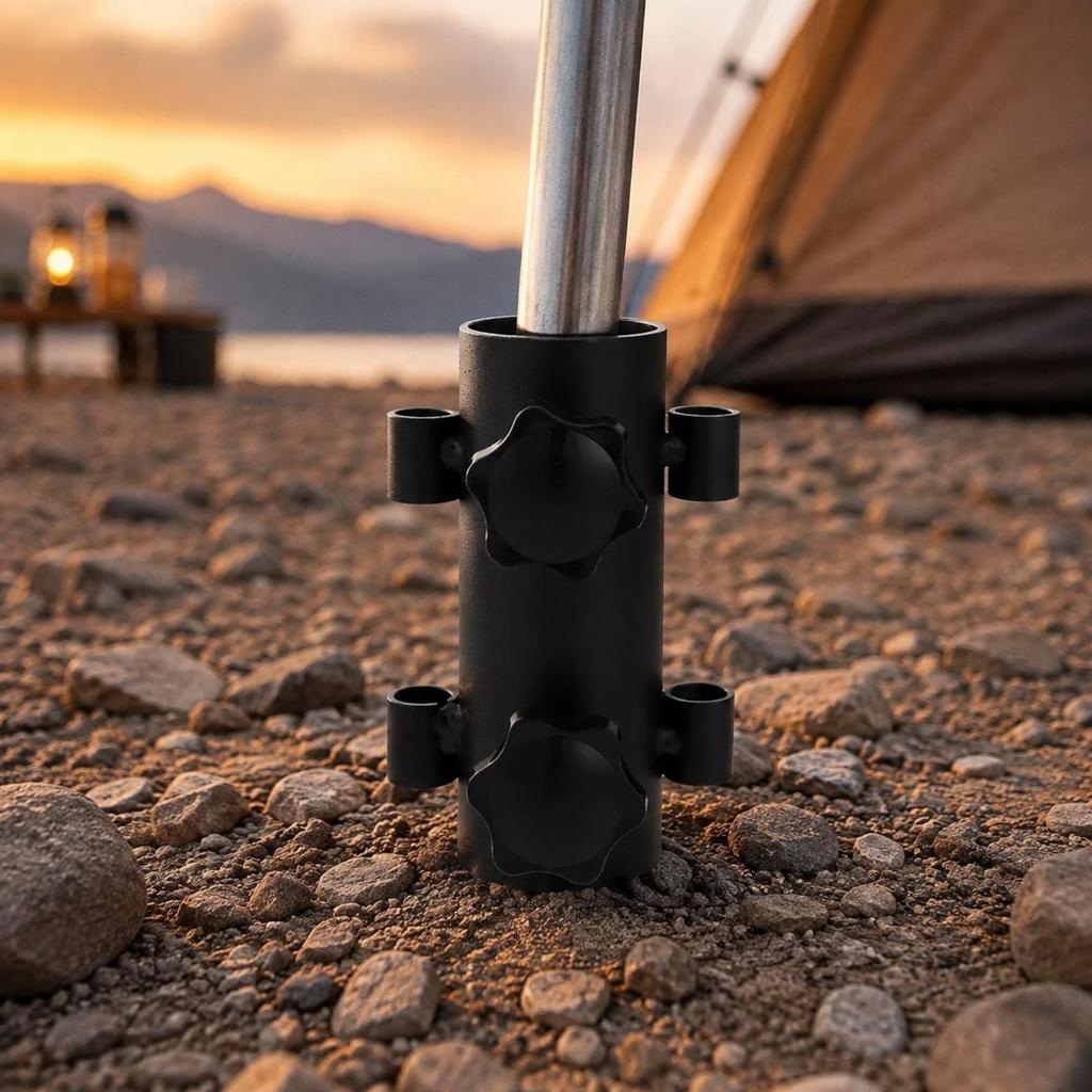 Canopy-Pole Holder with Side Sleeves Easy To Install for Campsite Setup, Campers