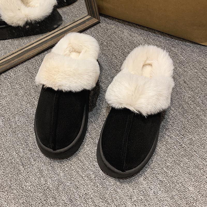 Student Dormitory Home Soft Bottom Non-slip Cotton Slippers Women's 2025 Autumn and Winter New Outer Wear Thick Bottom Heightening Warm Cotton Mop