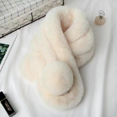 Scaldacollo Invernale Peluche Stile Coreano: Pelliccia Sintetica di Coniglio, Spesso Design a Tre Tubi, Versatile Sciarpa & Collo di Pelliccia da Donna - Caldo Accessorio di Moda.
