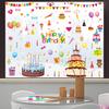 Children's Birthday Party Decoration, Window Scene Arrangement, Cake Shop Glass Stickers, Window Static Stickers, Decorative Window Stickers