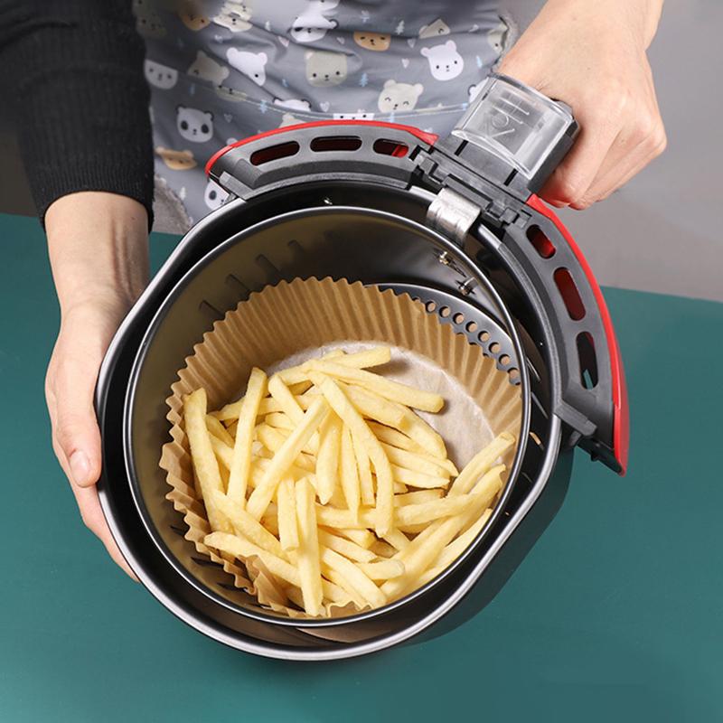 50 Stück Fritteusen Einwegpapier Antihaft Fritteusen Backpapier Rund Fritteusen Papier Einlagen Papier Küchenzubehör