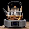 2025 Automatic Electric Ceramic Stove & Large Glass Tea Kettle Set - High Temp Resistant for Brewing