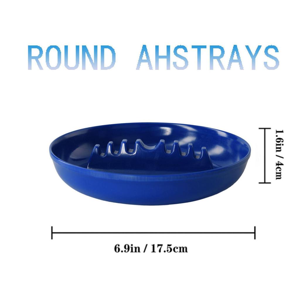 Seven-Slot Melamine Ashtray: Multi-Purpose Round Cigarette & Cigar Holder