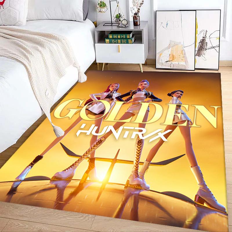 Golden Hustle: Elegance Motion Carpet Living Room and Bedroom Mats Suitable for All Seasons Bathroom Mat Fashion Dormitory Decoration