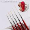 Wooden Nail Art Brushes Nail Art Liner Brush For Thin Details Fine Drawing Liner Brush Uv Gel Polish Painting Nail Design Tool
