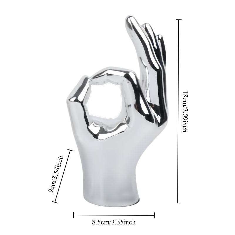 Personalisierte Geste Figur Galvanisierte Harz Hand Finger Licht Luxus Heimdeko Skulptur Moderne Kunst Wohnzimmer Ornament