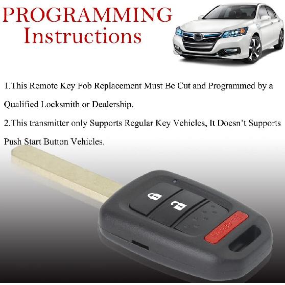 MechanMagic Key Fob Remote Replacement Fits for Honda Fit 2015 2016 2017 2018  /Crosstour 2013-2015/CR-V 2014-2016 MLBHLIK6-1T Keyless Entry Remote