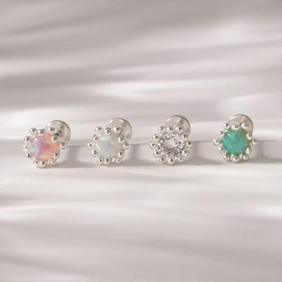 JEWNEL (1+1)Silver925 It Color Cubic Labret Piercing (4 Colors)