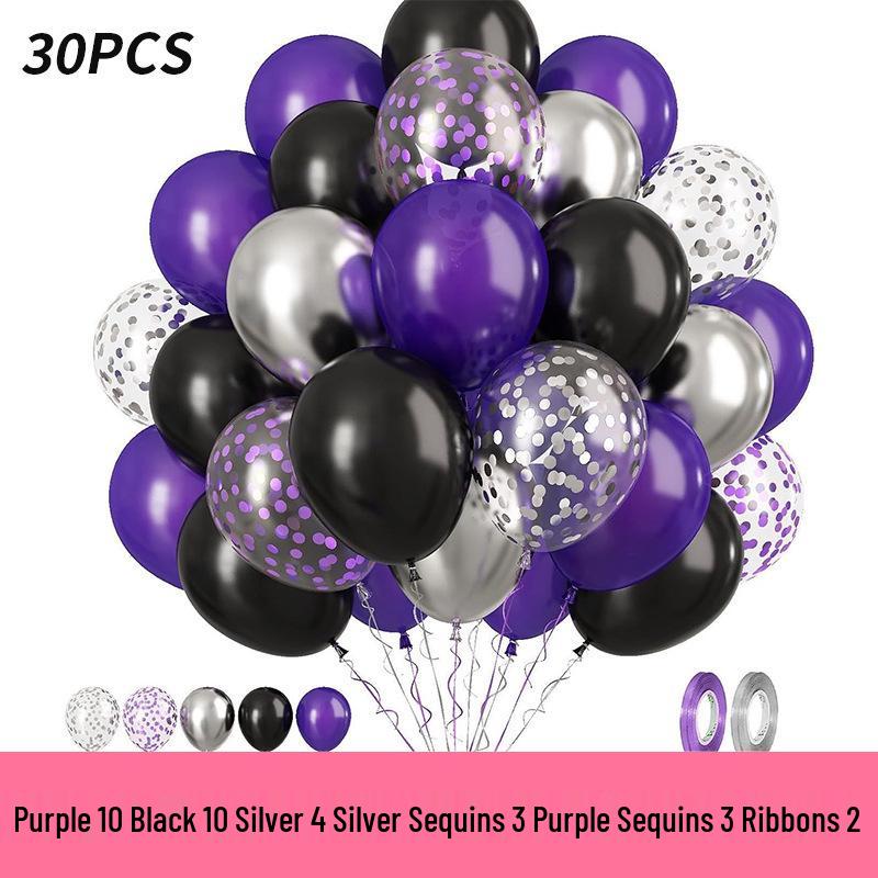12" Sequin Confetti Balloons - Set of 30 for Christmas, Halloween, and Birthdays