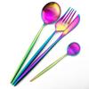 Matte Tableware Set Gold Cutlery Set Stainless Steel Dinnerware Set Knife Fork Spoon Flatware Teaspoon Western Kitchen Silverware