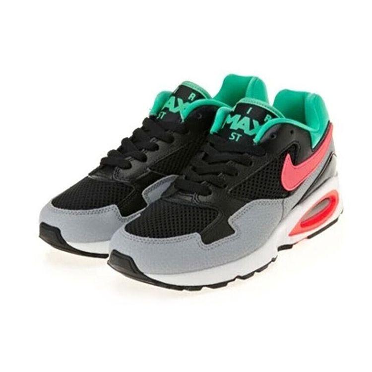 Nike Air Max ST South Coast Comfortable Fabric Synthetic Leather Low Top Casual Running Shoes Women Sneaker Black Red Green 705003-002