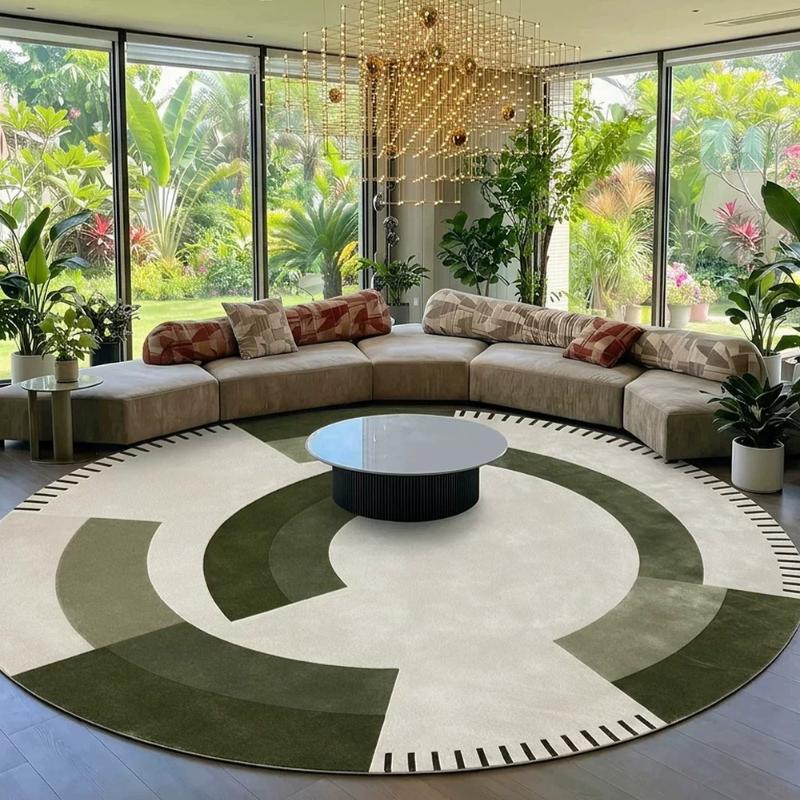 Light Luxury Bedroom Decor Round Carpet Retro Style Carpets for Living Room Fluffy Soft Bedside Floor Mat Thick Plush Lounge Rug
