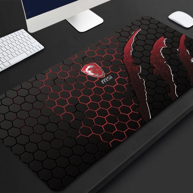 Football Sports Gaming Mouse Pad - Non-Slip Rubber Base With Red & White Design For Computer Desk