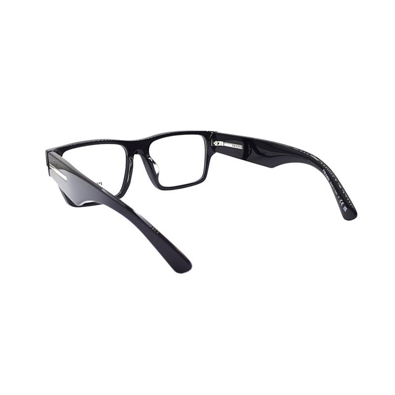 Prada Fashionable Business Executive Version Rectangular Optical Frame Men's Style Black 55 In Original Box and Bag