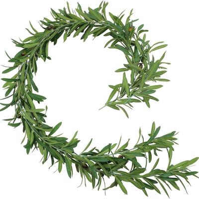 Simulation Green Plant Olive Leaf Rattan, Wedding Winding Wreath Decoration Christmas Decorative Rattan