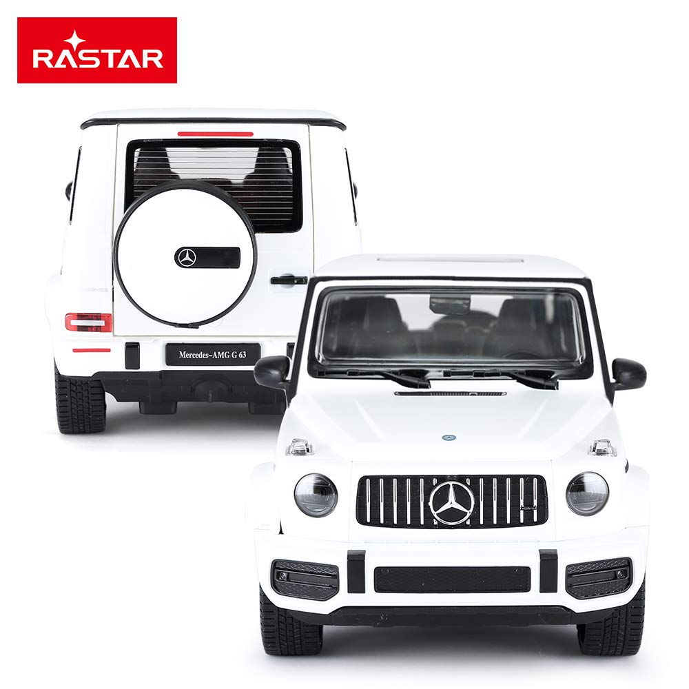 RASTAR AMG G63 RC model headlights and taillights light left and right doors and back door can be opened and closed white 1/14 Mercedes-Benz