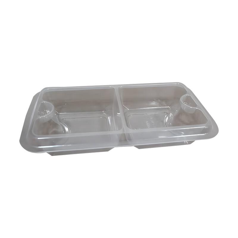 Square Latching Two-Compartment Takeaway Container