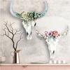 Cow Skull Wall Pendant Succulents/Flower Rose Resin Miniature Home Garden Decorations Animal Figurines Crafts Sculpture