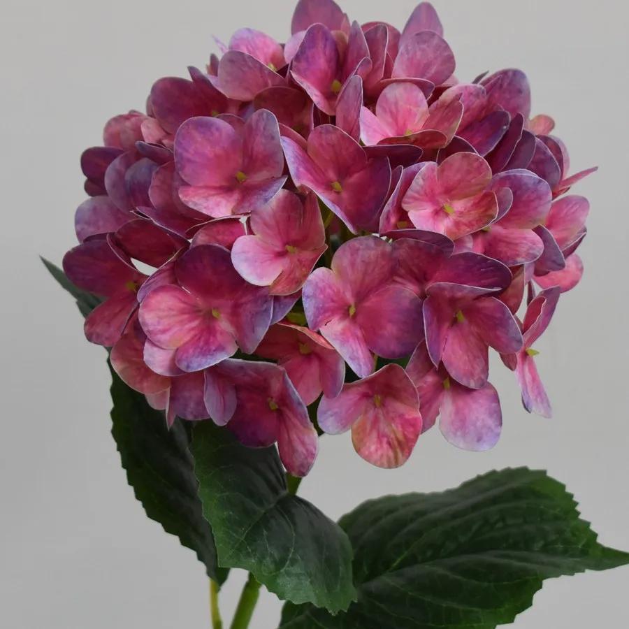 5Pcs Artificial 3D Printing Hydrangea Flowers Bridal Bouquet Wedding Decor Silk Flower Home Living Room Decoration Party Floral