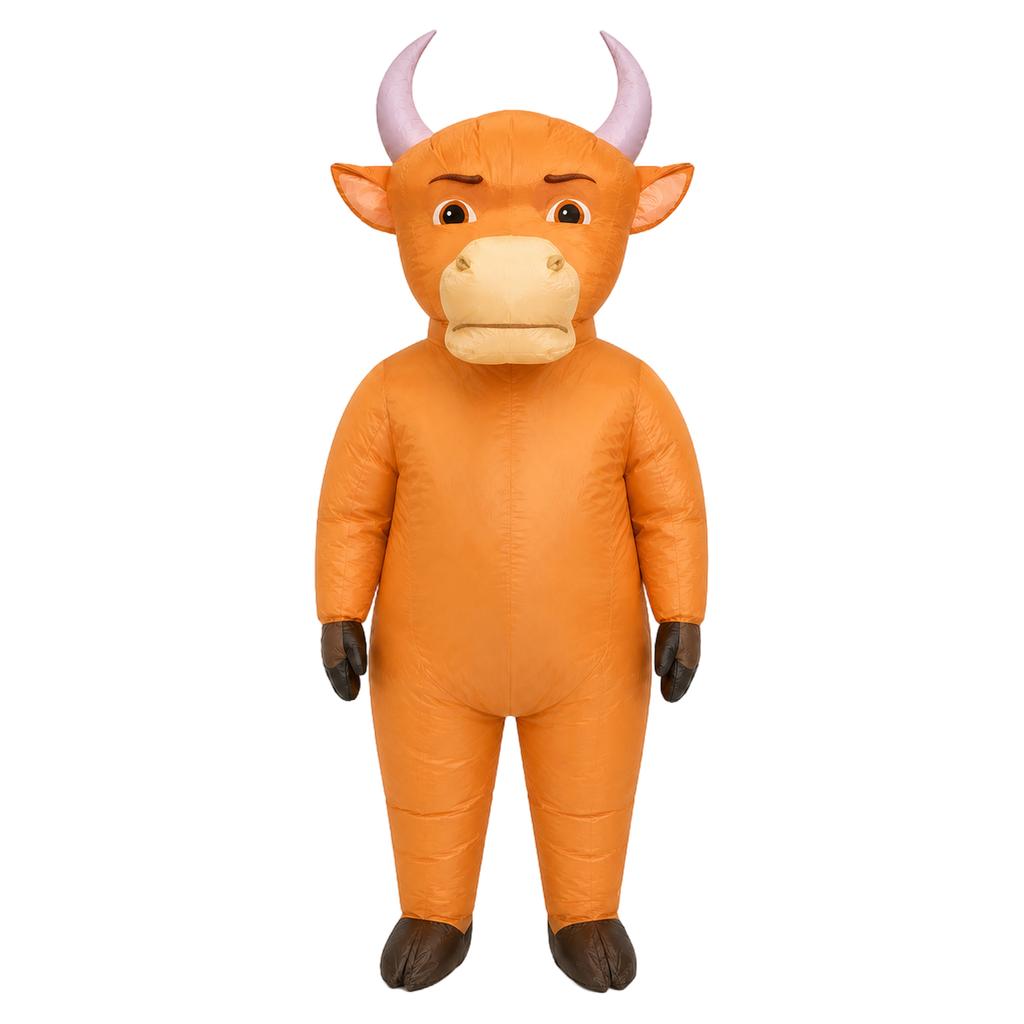 Costume da Mucca Gonfiabile per Adulti Festa di Halloween Divertente Cosplay Gioco di Ruolo Accessorio Fotografico