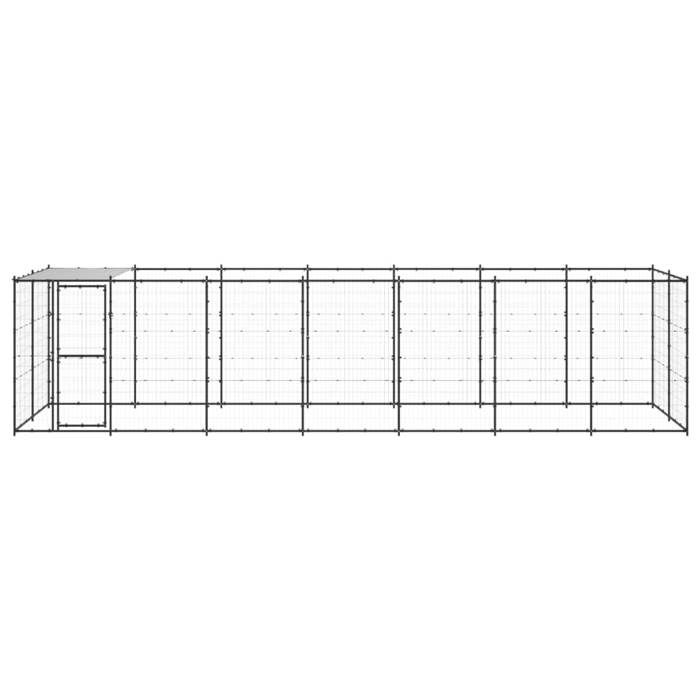 VidaXL Chenil Extérieur Acier avec Toit 16,94 m² Enclos Niche Cage pour Chiens 3082295