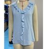 Chiffon Sleeveless V-neck Top with Pleated Ruffle Hem Loose Fitting Women's Blouses & Shirts