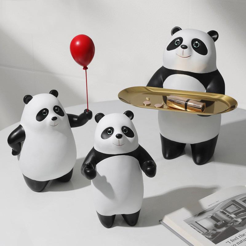 Creative Panda Key Storage Ornament Living Room Entrance Entrance Desktop Home Children's Room Decoration Gift Gifts