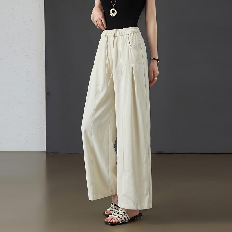 TERRE BLEUE Women s Summer Ice-Cool Breathable Wide-Leg Cropped Pants XXL абрикосовый