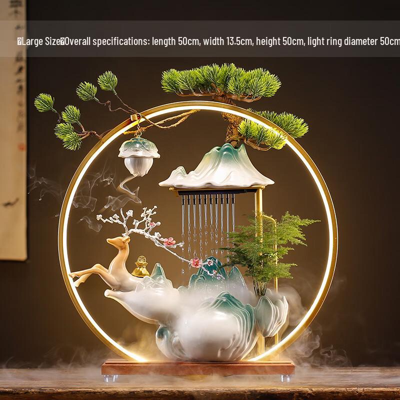 OIMG New Chinese Fortune Deer Ceramic Humidifier Ornament