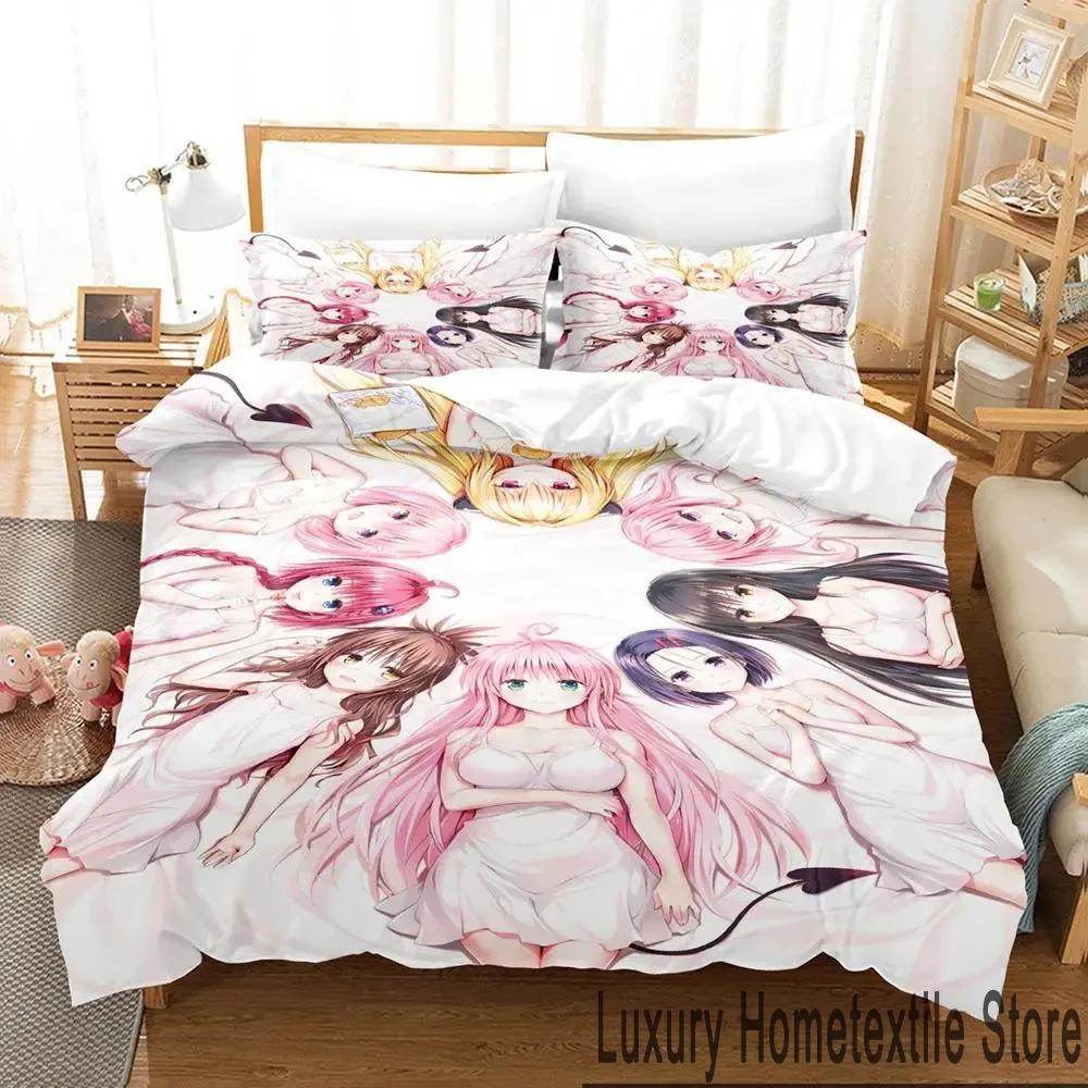 3D Print To Love Ru Darkness Bedding Set Boys Girls Twin Queen King Size Duvet Cover Pillowcase Bed Boys Adult
