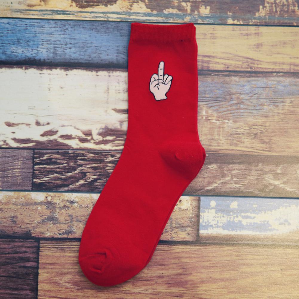 Unisex Autumn Winter Funny Cartoon Solid Color Elastic Cotton Middle Tube Crew Socks Creative Socks