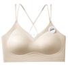 Traceless Cross Beauty Back Ice Milk Coat Gathering Lift Fixed Cup High Elastic Liquid Foundation Bra Summer