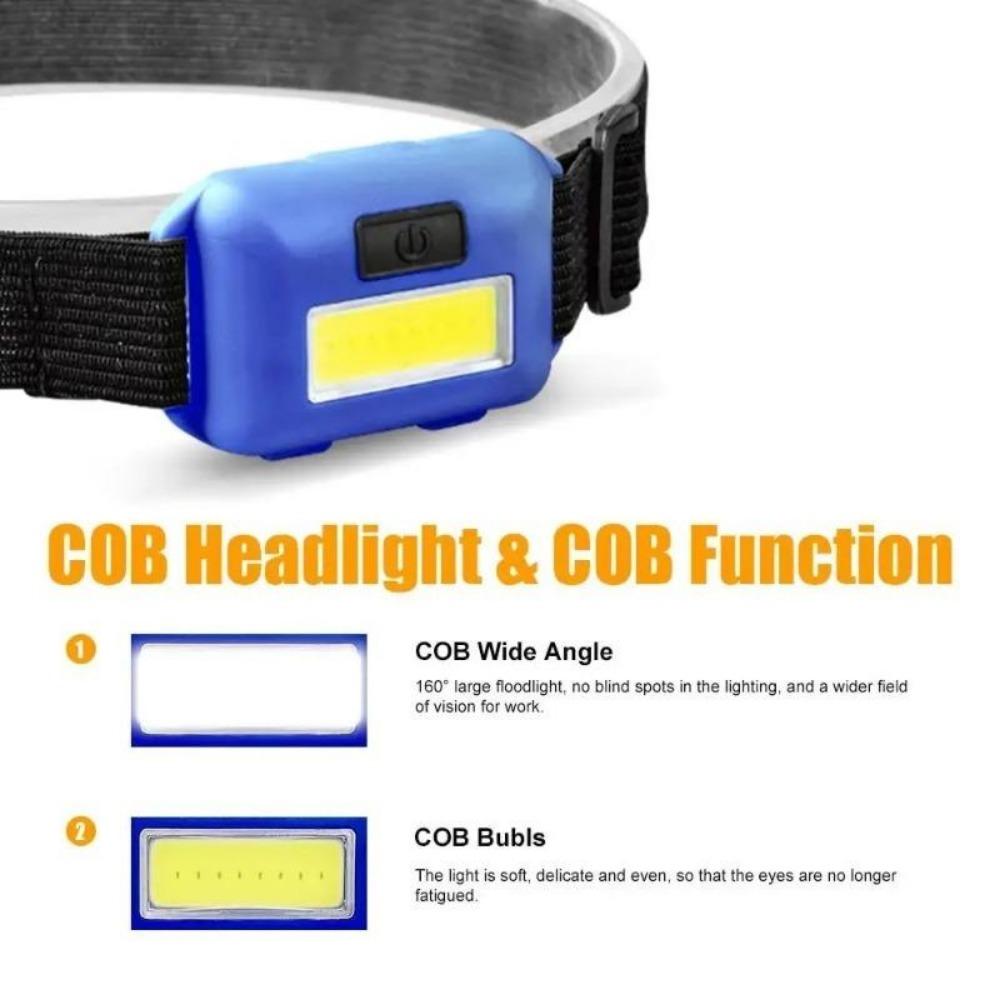 3000lm Mini-COB-Scheinwerfer Tragbare LED-Scheinwerferlampe Wasserdichtes Kopf-Vorderlicht Mit 3 Beleuchtungsmodi Outdoor-Camping-Wanderkopf-Taschenlampe