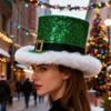 Christmas Party Red Green Top Hat Santa Claus Western Hat Festive Cosplay With White Brim For Adults Men Women Props Gifts