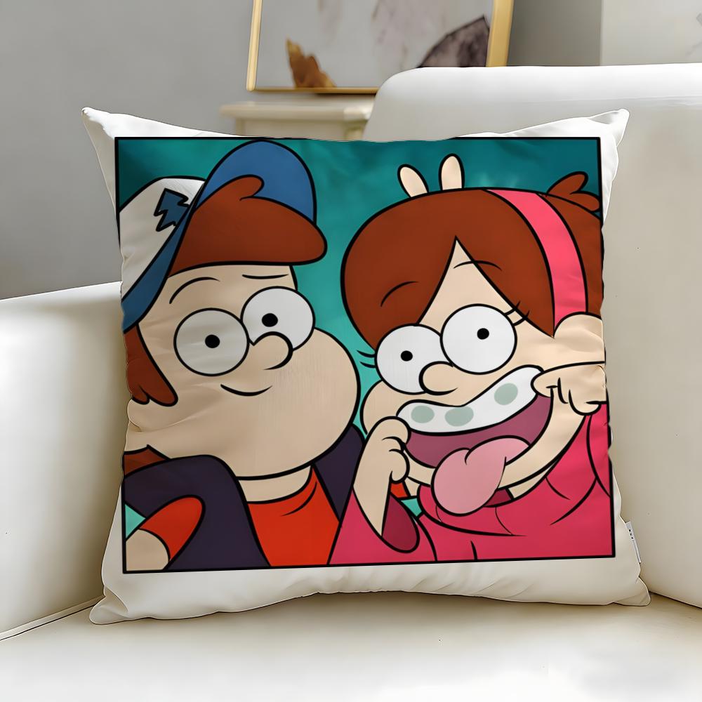 Classic Cartoon Gravity Falls Cushion Cover Soft EasyWash Pillow Case Versatile for Couch Bed Travel and Office