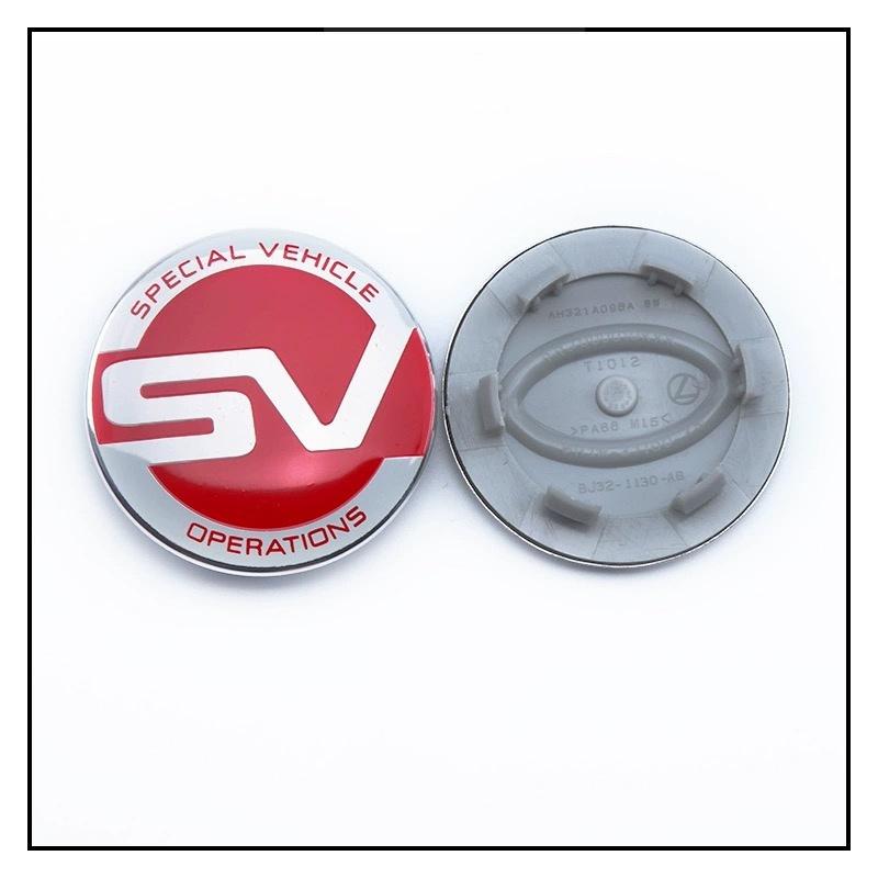 4pcs 62mm SV Car Wheel Center Hub Caps Cover Accessories SV-Silver Red