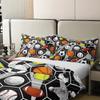 Cool Flame Basketball Player Pattern Bedding Set 2/3Pcs, 3D Digital Print Sports Duvet Cover Kit for Kids Young Men Bedroom Deco