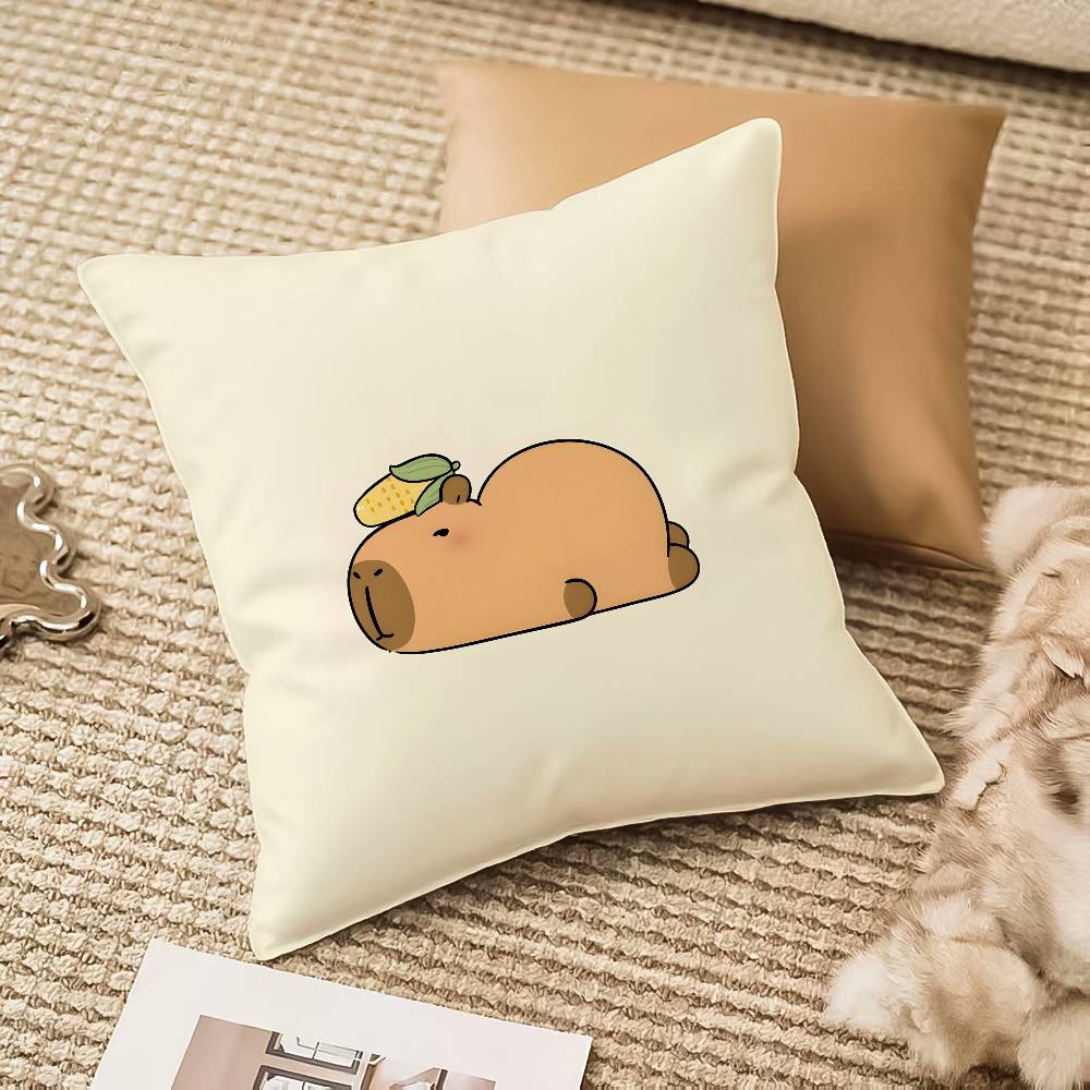 Cute Funny Kapibala Pillow Case Anti-dustmite Invisible Zipper Sofa Bed