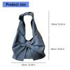 Japanese Style Women's Underarm Bag With Bows Decoration Jeans Shoulder Bag Casual Satchel Handbag for Women and Girls  Blue