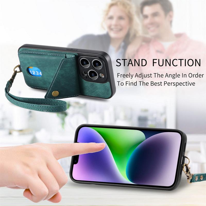 

Винтажный чехол из чистой кожи с ручным чехлом для Samsung Galaxy ZFold5 4 3 iPhone 15 14 Pro 13 X XS 11 12 TPU слот для карты Задняя оболочка